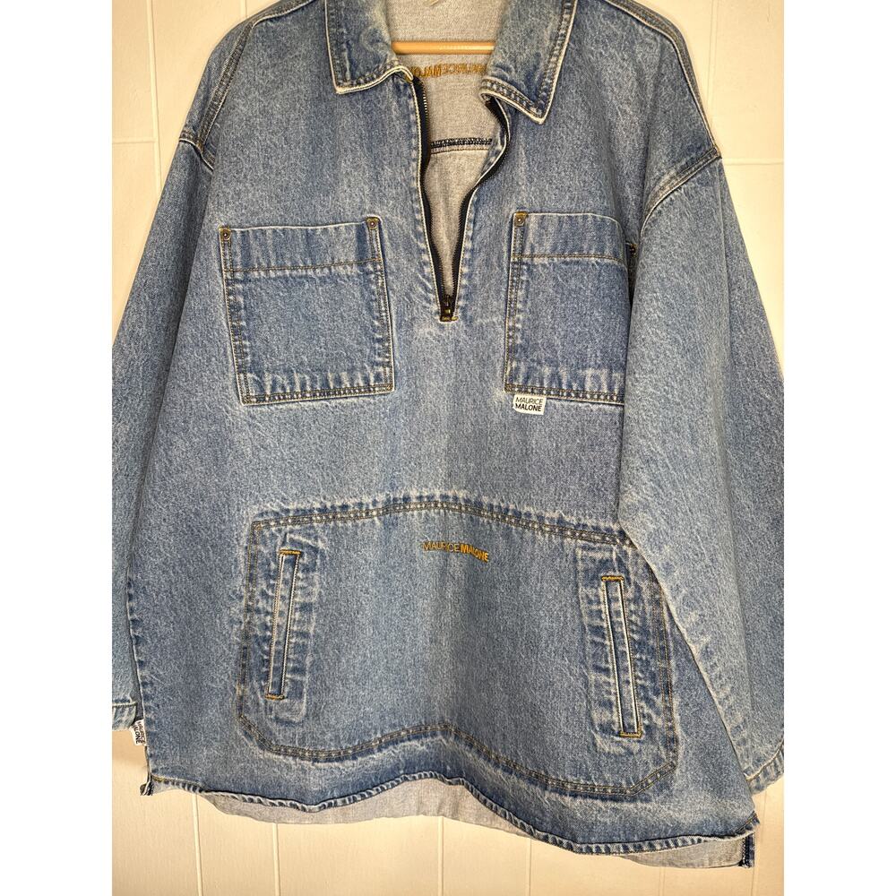 Vintage Maurice Malone 3/4 zip denim jacket